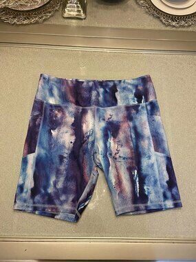 Leg3nd Women's multicolored blue sports shorts, ideal for gym training, size 2XL